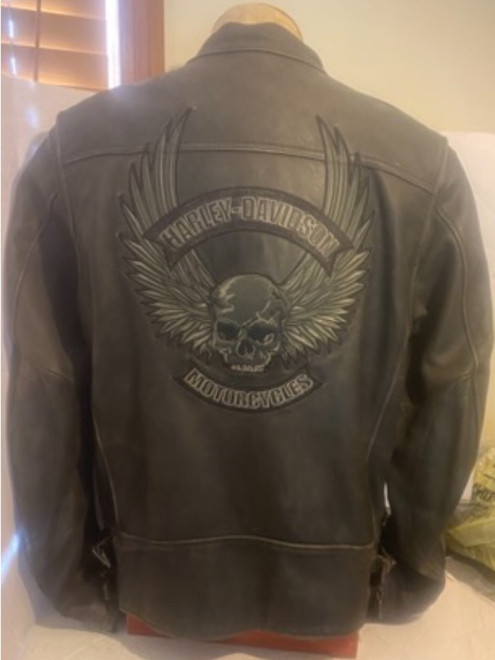 Harley Davidson Mens SKULL Leather Jacket